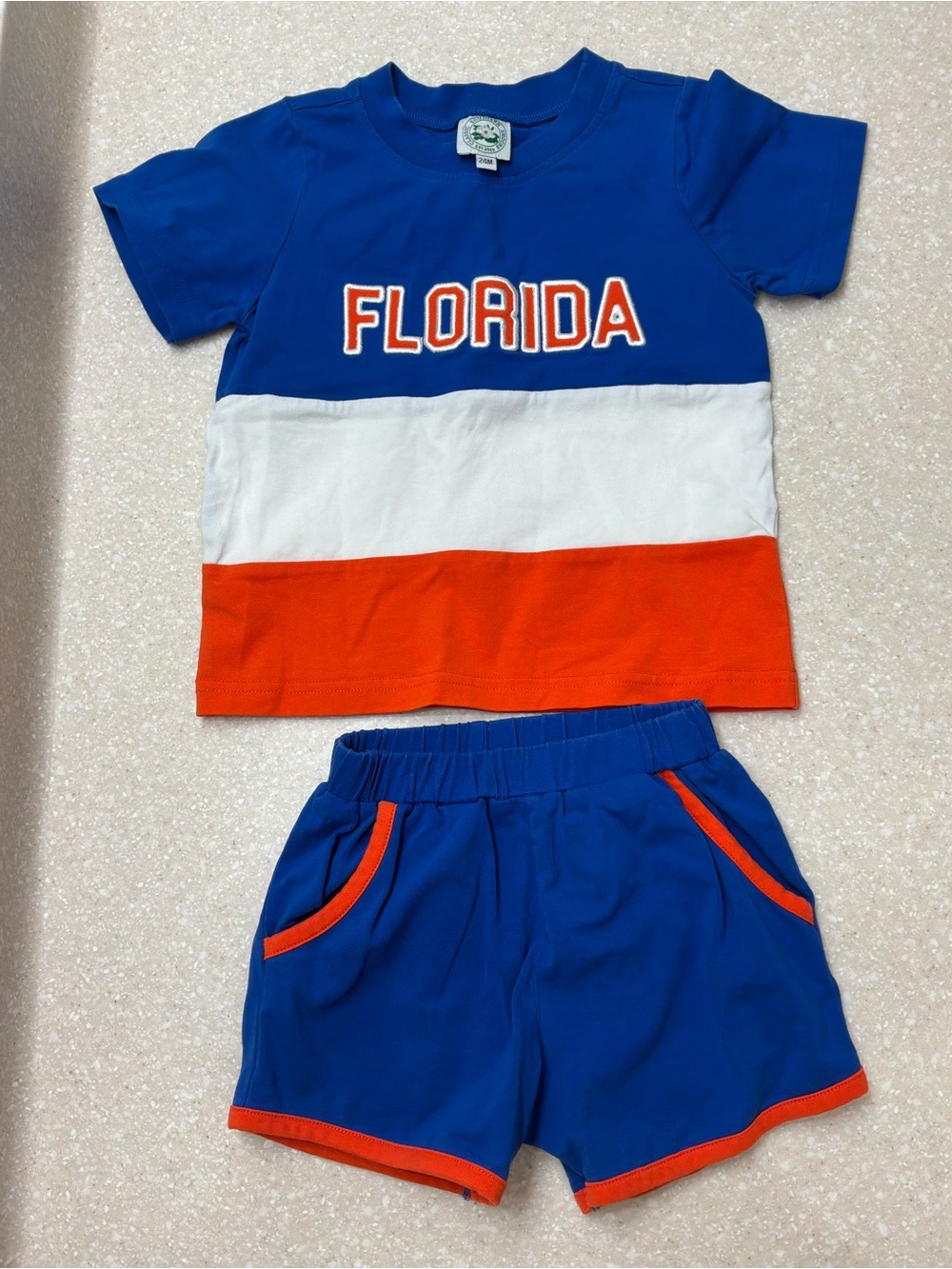 Florida Gators Kids Blue, White & Orange 'Florida' Tee and Shorts Set